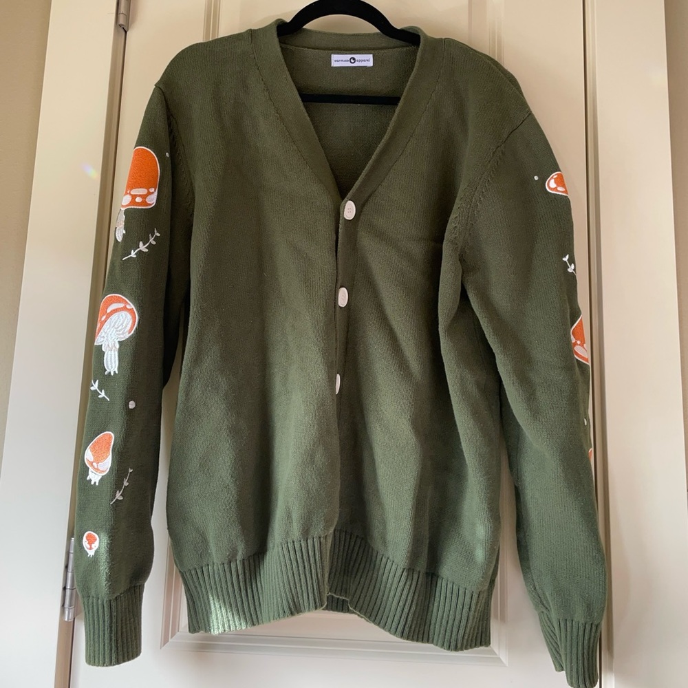 Carmico Green Embroidered Cardigan